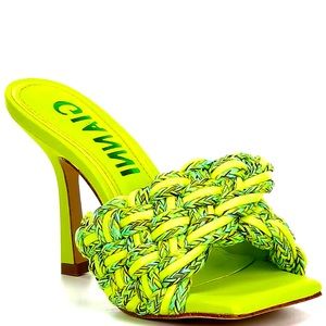 Gianni Bini Bibby Woven Leather Corded Square Toe Sandals. Size 6.5. Brand New!
